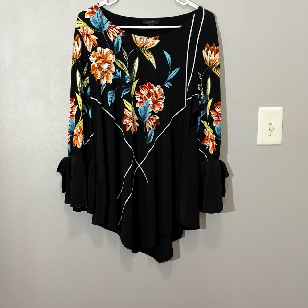 Alfani Black Floral Women's Blouse